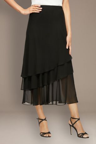 Picture of Pull-On Chiffon A-Line Tea Length Skirt
