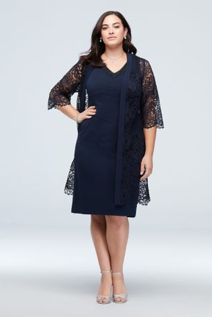 navy blue jacket dress plus size