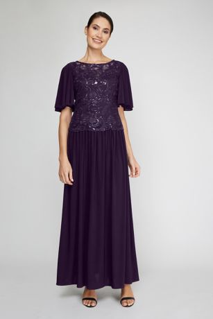 le bos plus embroidered bodice gown