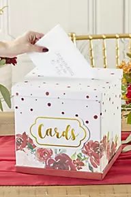 Burgundy Blush Floral Collapsible Card Box