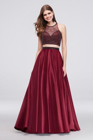 crop top evening gown