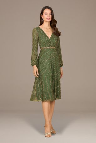Picture of Beaded Midi Dress with Long Sleeves