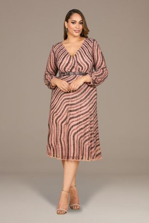 Picture of Beaded Midi Dress with Long Sleeves