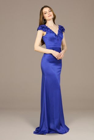 Picture of V-Neck Satin Backed Crepe Gown