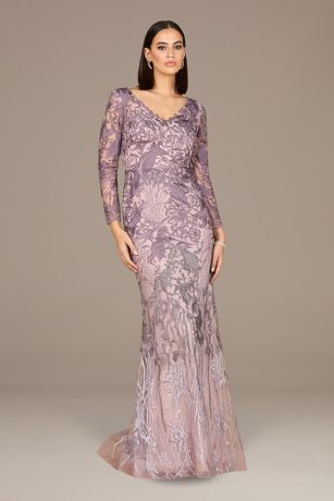 Picture of Long Sleeve V-Neck Mermaid Gown