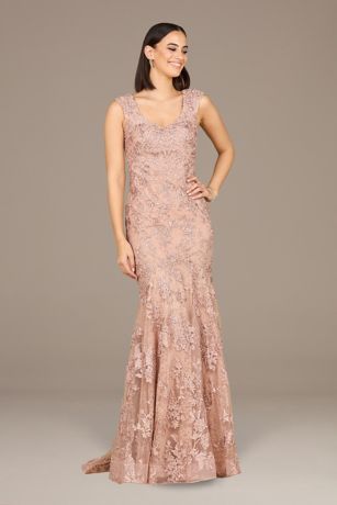 Picture of Sleeveless Mermaid Lace Embroidered Gown