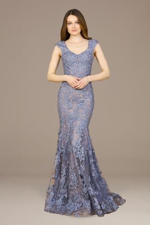 Picture of Sleeveless Mermaid Lace Embroidered Gown