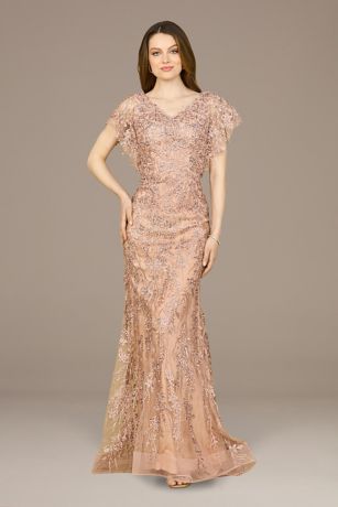 Picture of Cap Sleeve Mermaid V-neck Gown