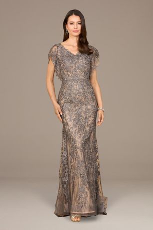 Picture of Cap Sleeve Mermaid V-neck Gown