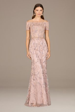 Picture of Lara Off-the-Shoulder Embroidered Mermaid Dress