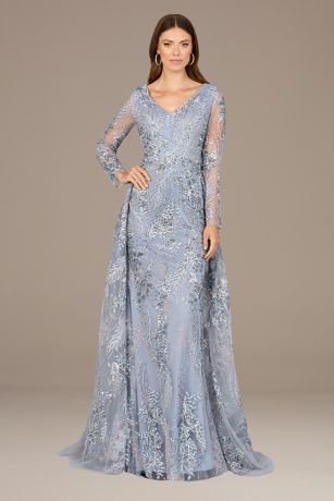 Picture of Lara Long Sleeve Embroidered Dress with Overskirt