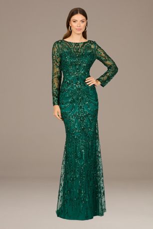 Picture of Lara High Neck Long Sleeve Embroidered Dress