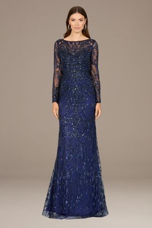 Picture of Lara High Neck Long Sleeve Embroidered Dress