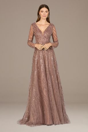 Picture of Lara Embroidered V-Neck Long Sleeve Dress