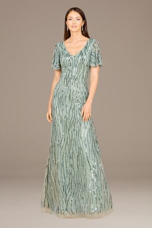Picture of Lara Beaded Mermaid Dress with Cape Sleeves