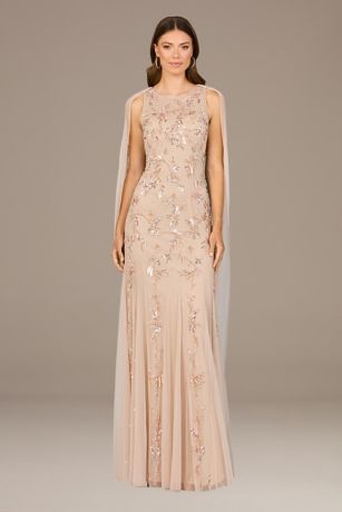 Picture of Lara Beaded High Neck Mermaid Dress with Cape