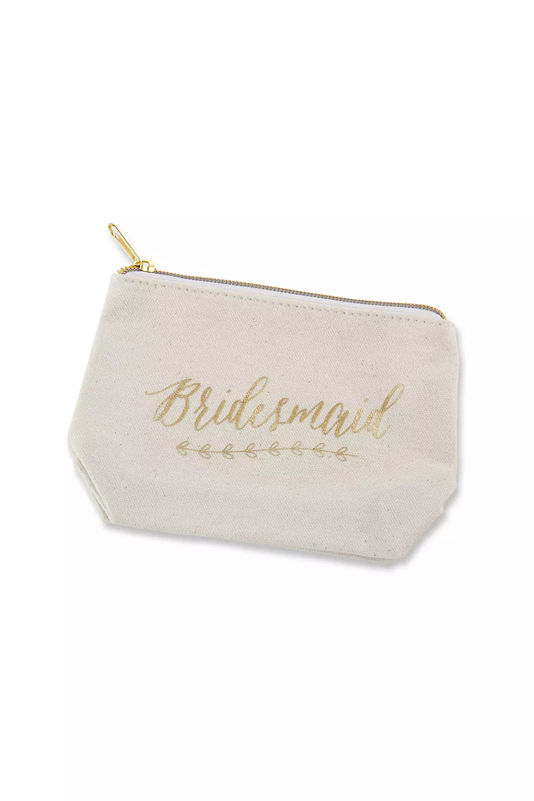 Gold Foil Bridesmaid Canvas Makeup Bag Image