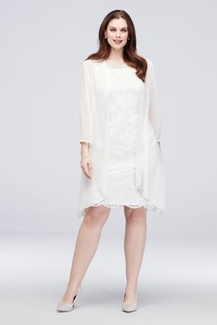 white dress with jacket plus size