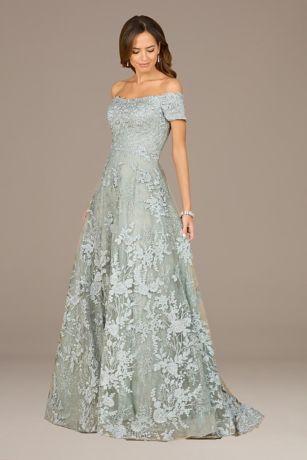 Picture of Lara Off-the-Shoulder Embroidered Ball Gown Dress