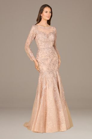 Picture of Lara Long Sleeve Embroidered Mermaid Gown