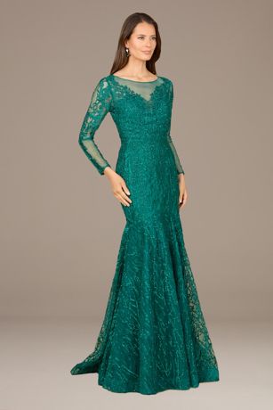 Picture of Lara Illusion Long Sleeve Mermaid Dress