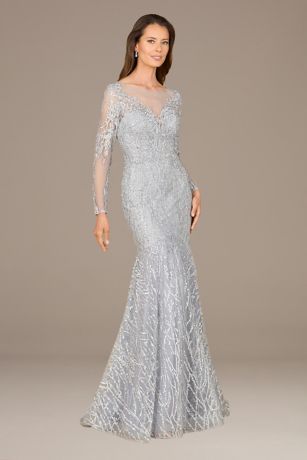 Picture of Lara Illusion Long Sleeve Mermaid Dress