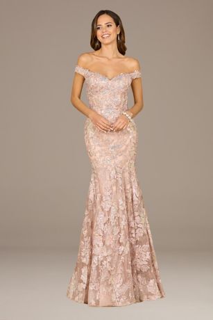 Picture of Lara Embroidered Off-the-Shoulder Mermaid Dress