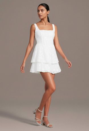 Picture of Floral Jacquard Tiered Corset Mini Dress