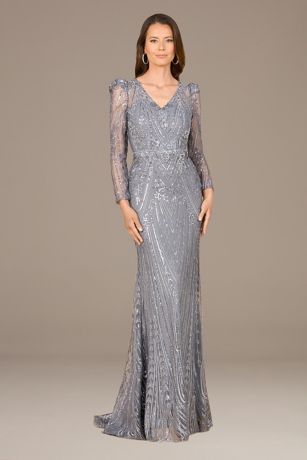 Picture of Lara Embroidered Gown with Long Sleeves