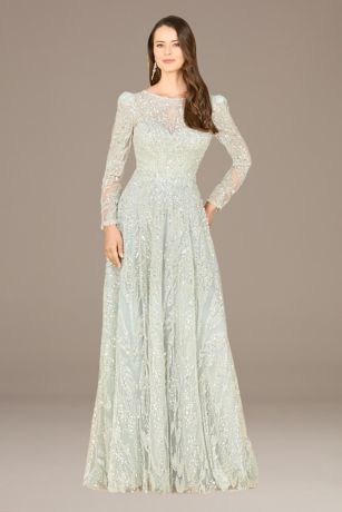 Picture of Lara Embroidered High Neck Gown with Long Sleeves
