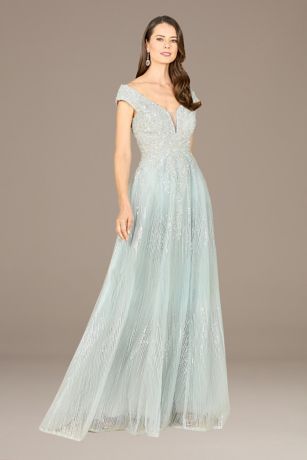 Picture of Lara Embroidered Cap Sleeve Ball Gown Dress