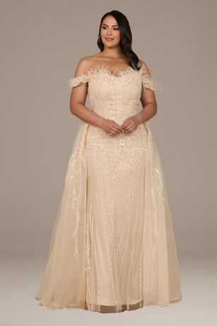Picture of Off Shoulder Mermaid Gown wirh Overskirt