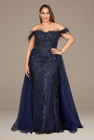 Picture of Off Shoulder Mermaid Gown wirh Overskirt