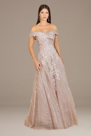 Picture of Lara Off-the-Shoulder Embroidered Ball Gown