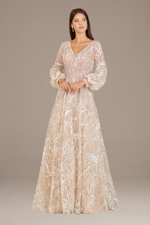 Picture of Lara Long Sleeve Embroidered Lace Ball Gown