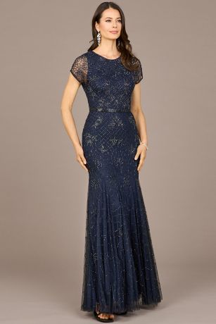 Picture of Lara Beaded Mermaid Gown with Cap Sleeves