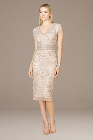 Picture of Lara Beaded Cap Sleeve Midi Dress