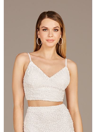 Lara Harper Separates Beaded Crop Top - Separates are meant to be mixed and matched.