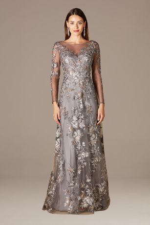 Picture of Lara Isolde Illusion Embroidered Lace A-Line Dress