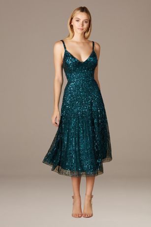 Picture of Lara Sequin Midi Dress with Spaghetti Straps