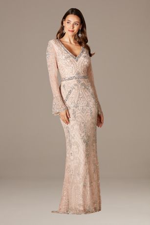 Picture of Lara Isabella Bell Sleeve Beaded Sheath Dress