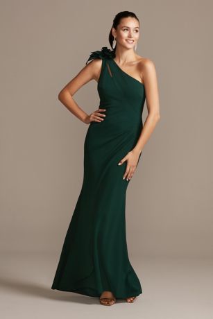 one shoulder dress gown