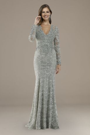 david's bridal long sleeve formal dresses