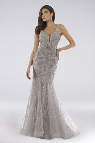 silver mermaid gown