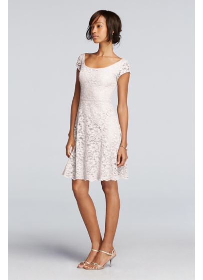 Short All Over Lace Extra Length Dress | David's Bridal