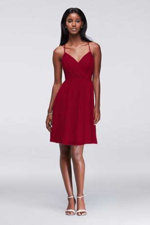 david's bridal short chiffon dress