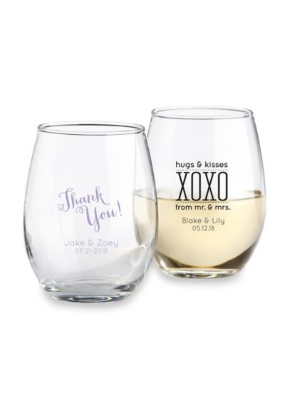 Personalized Stemless Wine Glass David S Bridal