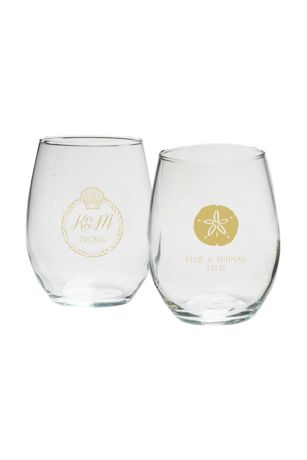Personalized Beach Tides 9 Oz Stemless Wine Glass David S Bridal