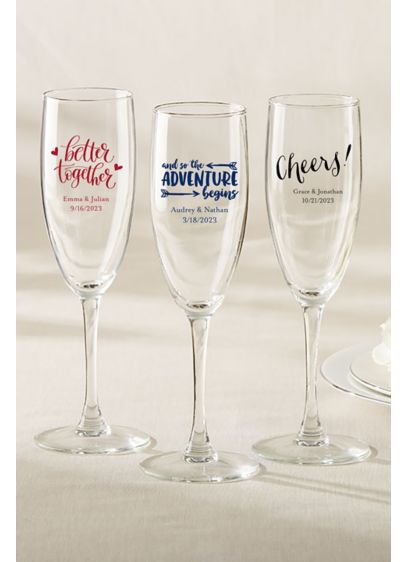 Personalized Stemless Champagne Flutes - Wedding Gifts & Decorations