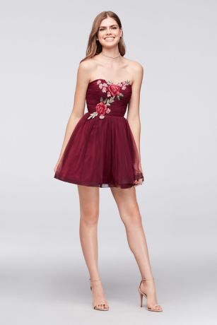 wine fit and flare dress